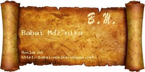 Babai Mónika névjegykártya