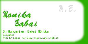 monika babai business card